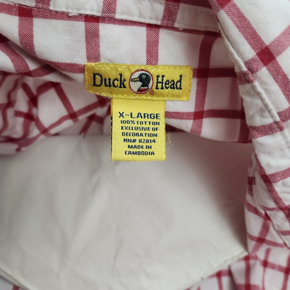Duck Head Men's Red Plaid Shirt - Picture 2 of 4